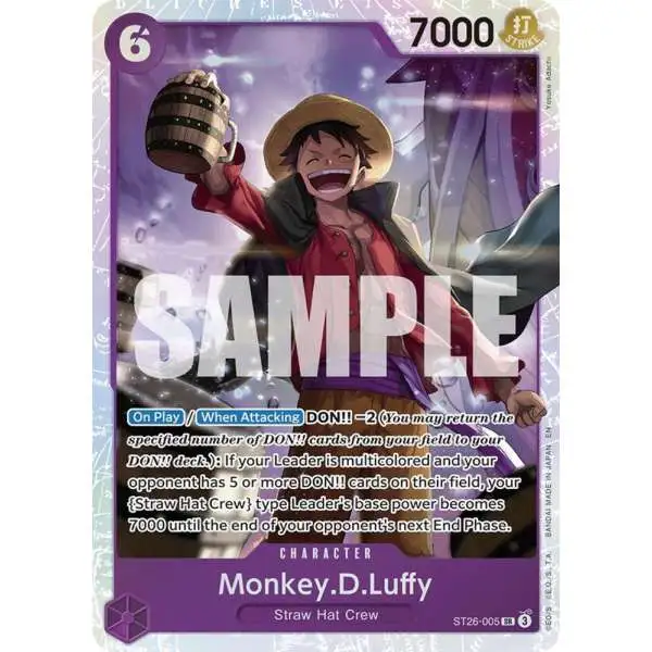One Piece Trading Card Game Starter Deck 26: PURPLE/BLACK Monkey.D.Luffy Super Rare Monkey.D.Luffy ST26-005
