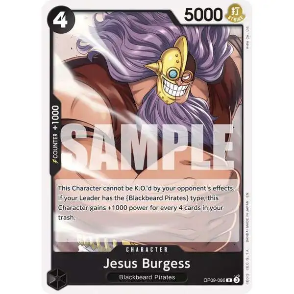 One Piece Trading Card Game Starter Deck 27: BLACK Marshall.D.Teach Rare Jesus Burgess OP09-086 [Reprint]