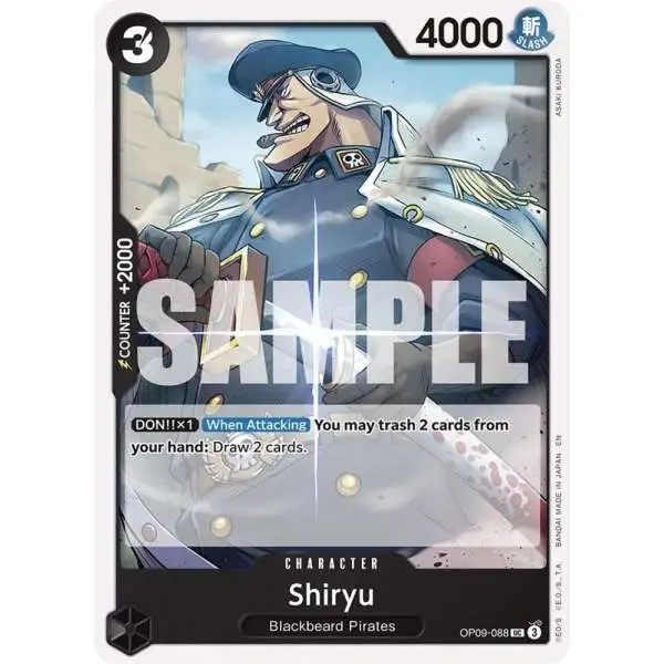 One Piece Trading Card Game Starter Deck 27: BLACK Marshall.D.Teach Uncommon Shiryu OP09-088 [Reprint]