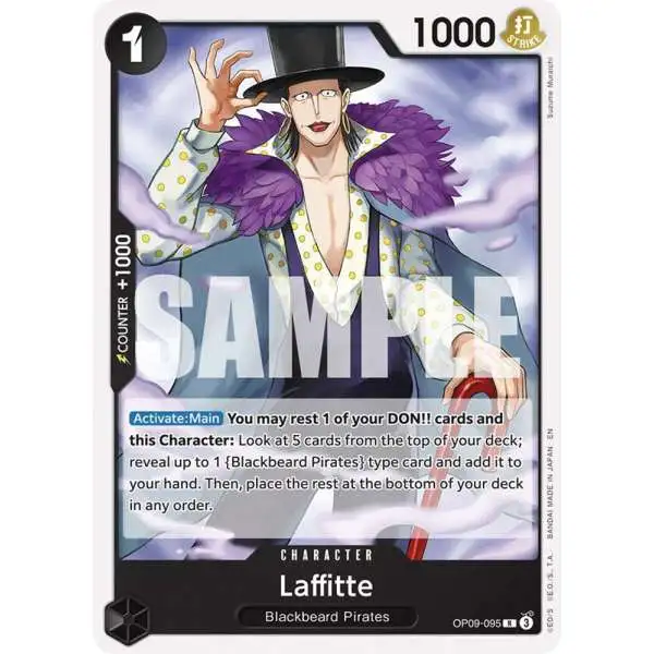 One Piece Trading Card Game Starter Deck 27: BLACK Marshall.D.Teach Rare Laffitte OP09-095 [Reprint]