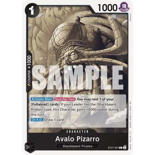 One Piece Trading Card Game Starter Deck 27: BLACK Marshall.D.Teach Common Avalo Pizarro ST27-001