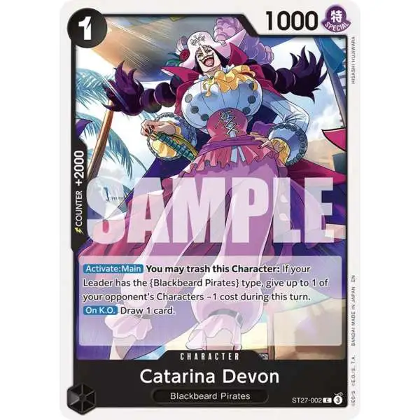 One Piece Trading Card Game Starter Deck 27: BLACK Marshall.D.Teach Common Catarina Devon ST27-002