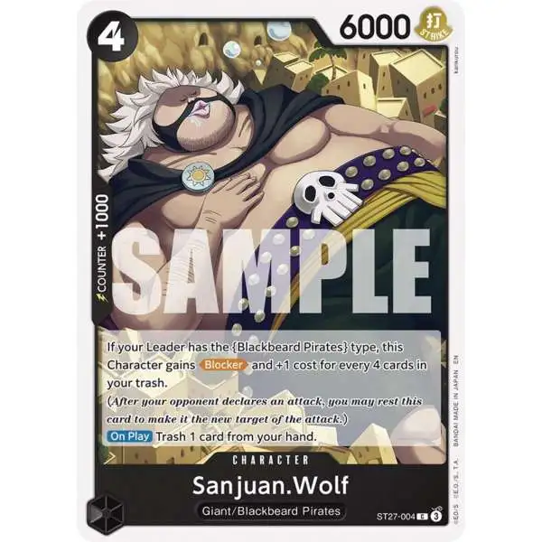 One Piece Trading Card Game Starter Deck 27: BLACK Marshall.D.Teach Common Sanjuan.Wolf ST27-004