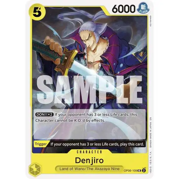 One Piece Trading Card Game Starter Deck 28: GREEN/YELLOW Yamato Uncommon Denjiro OP06-109 [Reprint]