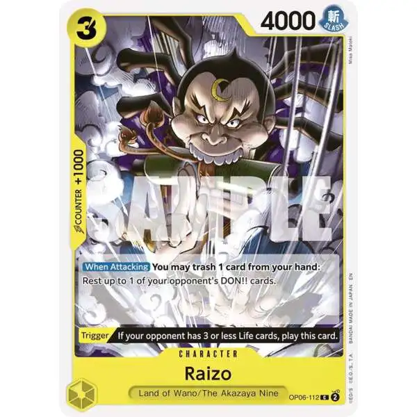 One Piece Trading Card Game Starter Deck 28: GREEN/YELLOW Yamato Common Raizo OP06-112 [Reprint]