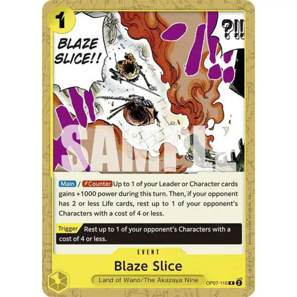 One Piece Trading Card Game Starter Deck 28: GREEN/YELLOW Yamato Rare Blaze Slice OP07-116 [Reprint]