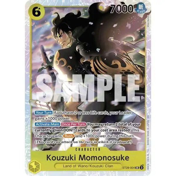 One Piece Trading Card Game Starter Deck 28: GREEN/YELLOW Yamato Super Rare Kouzuki Momonosuke ST28-004