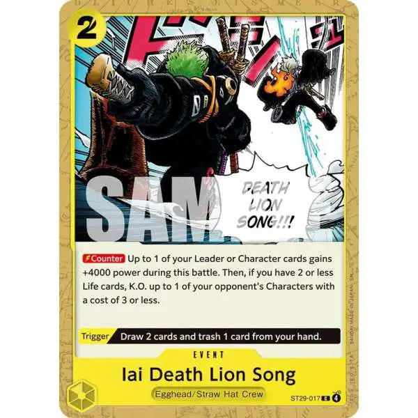 One Piece Trading Card Game Starter Deck 29: Egghead Common Iai Death Lion Song ST29-017