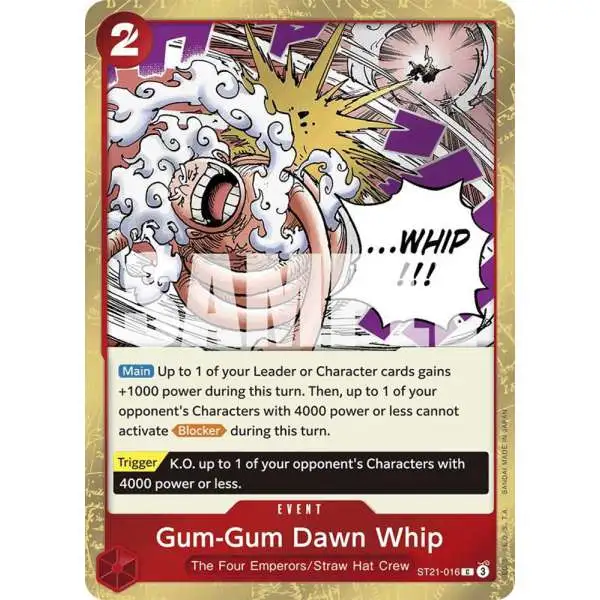One Piece Trading Card Game Starter Deck EX: Gear 5 Common Gum-Gum Dawn Whip ST21-016