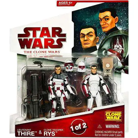 Star Wars Clone Wars 2009 Lieutenant Thire & Clone Trooper Rys Action Figure 2-Pack