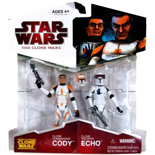 Star Wars Clone Wars 2009 Clone Commander Cody & Clone Trooper Echo Exclusive Action Figure 2-Pack