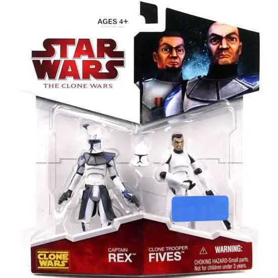 Star Wars Clone Wars 2009 Captain Rex & Clone Trooper Fives Exclusive Action Figure 2-Pack