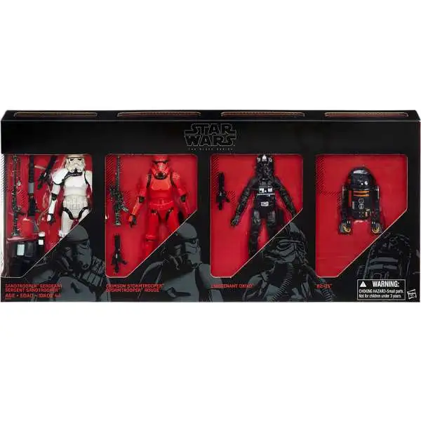 Star Wars Black Series Sandtrooper Sergeant, Crimson Stormtrooper, Lieutenant Oxixo & R2-Q5 Exclusive Action Figure 4-Pack [Imperial Forces ]