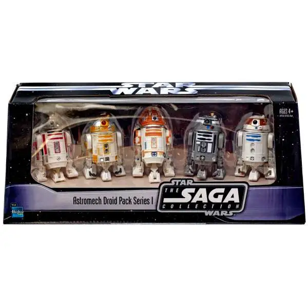 Star Wars 2006 Saga Collection Astromech Droid Pack Series I Exclusive Action Figure 5-Pack [R2-Q2, R4-A22, R3-T2, R2-C4 & R3-T6]