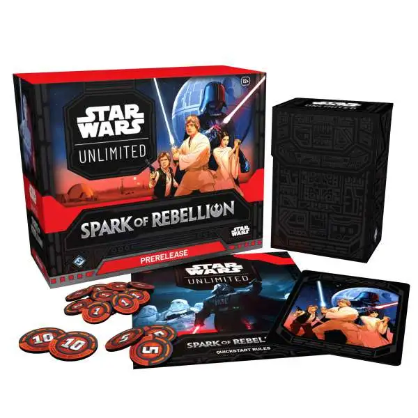 Star Wars: Unlimited Trading Card Game Spark of Rebellion Pre-Release Kit [6 Booster Packs, 2 Promo Cards & More]