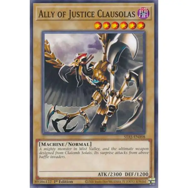 YuGiOh Trading Card Game 2-Player Starter Set Common Ally of Justice Clausolas STAS-EN008