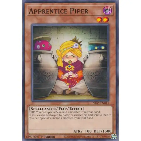 YuGiOh Trading Card Game 2-Player Starter Set Common Apprentice Piper STAS-EN011