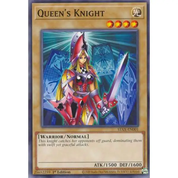 YuGiOh Trading Card Game 2-Player Starter Set Common Queen's Knight STAX-EN001