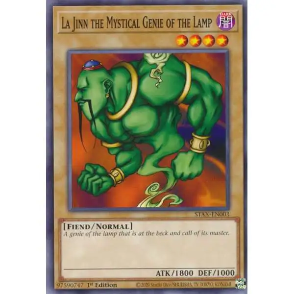 YuGiOh Trading Card Game 2-Player Starter Set Common La Jinn the Mystical Genie of the Lamp STAX-EN003