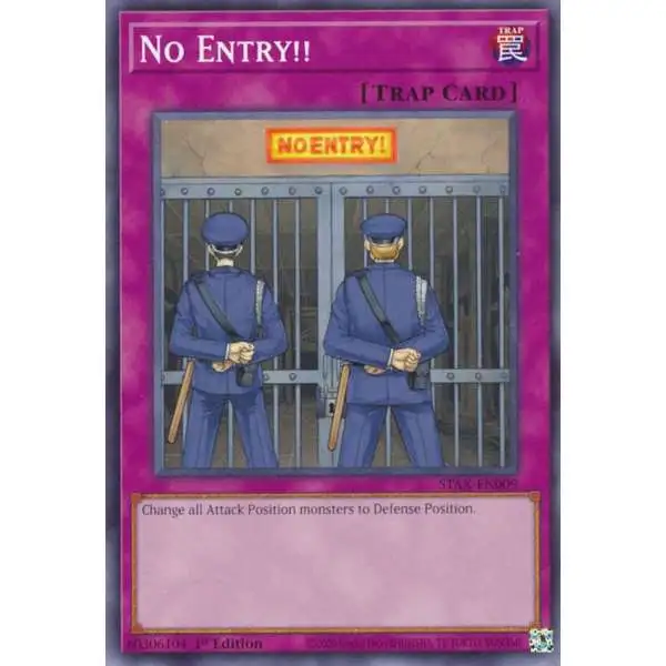 YuGiOh Trading Card Game 2-Player Starter Set Common No Entry!! STAX-EN009