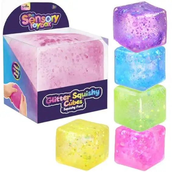 UPD Glitter Squishy Cube Squeeze Toy Mystery Pack [1 RANDOM Color] (Pre-Order ships July)
