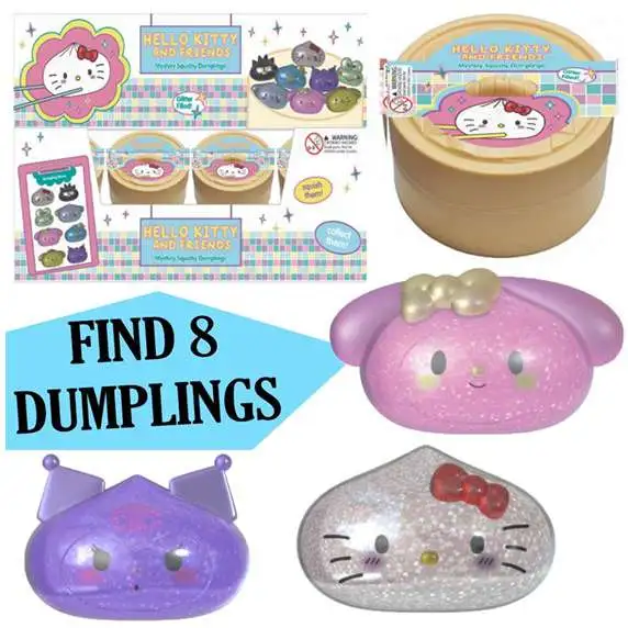 Hello Kitty Squishy Dumplings Glitter Squeeze Toy Mystery Pack 1