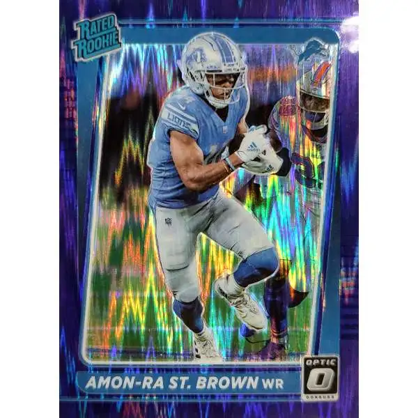 Amon-Ra St. Brown 2021 Panini Prizm Orange Laser Prizm Rookie Card #35