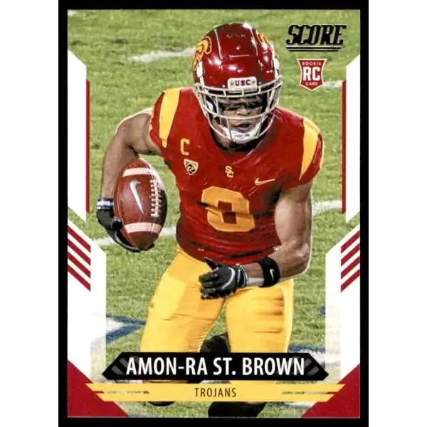 AMON-RA ST. BROWN 2021 DONRUSS ROOKIE PHENOMS DETROIT LIONS JERSEY PATCH!  USC!