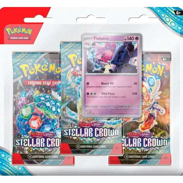 Pokemon Scarlet & Violet Stellar Crown Tinkaton 3-Booster Blister Pack [3 Booster Packs & 1 Foil Promo Card]