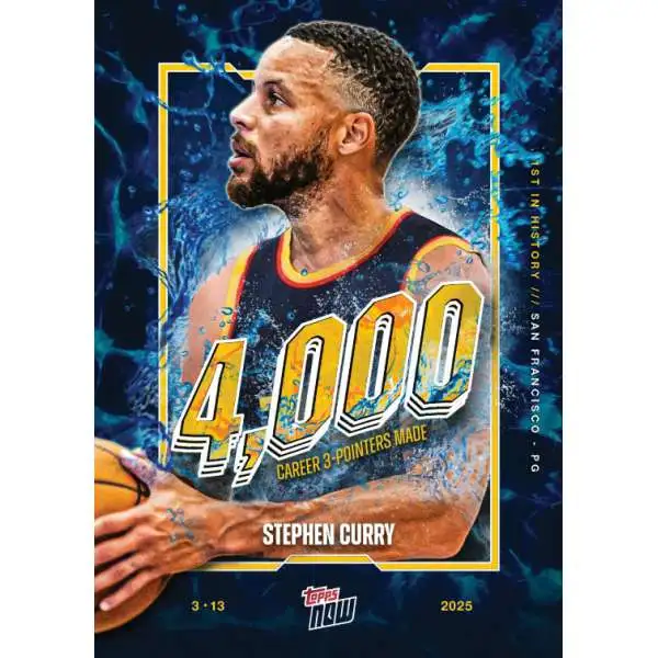 NBA 2024-25 NOW Basketball Stephen Curry #13 [4,000 Career 3-Pointers Made]