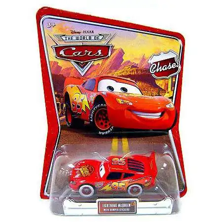 Disney / Pixar Cars The World of Cars Lightning McQueen with Bumper Stickers Diecast Car