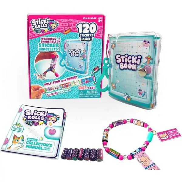 Sticki Rolls Sticki Book Set [120 Stickers Inside, Wearable, Shareable Sticker Jewelry!] (Pre-Order ships January)