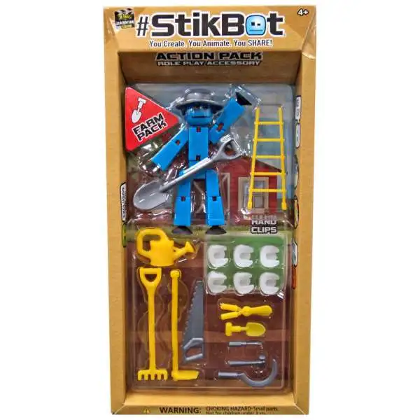 Stikbot Action Pack Farm Role Play Accessory Set [Blue]
