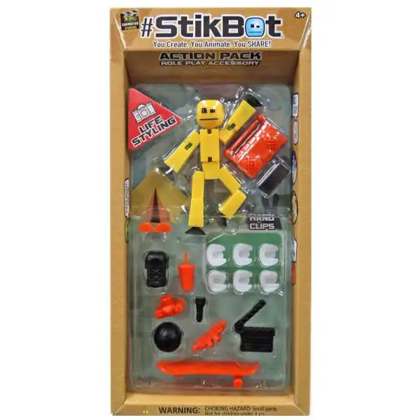 Stikbot Action Pack Life Styling Role Play Accessory Set [Yellow & Orange]