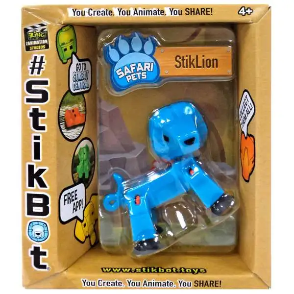 Stikbot Safari Pets StikLion Figure [Solid Blue]