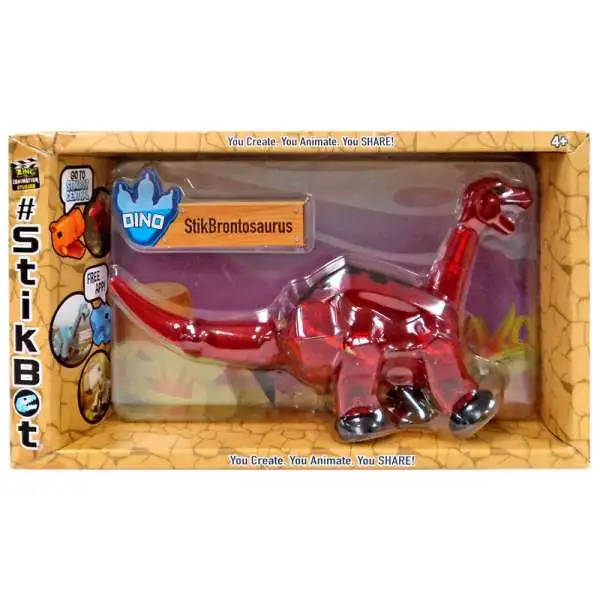 Stikbot Mega Dino StikBrontosaurus 5-Inch Figure [Red]