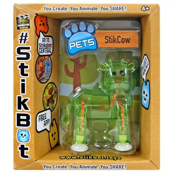 Stikbot Pets Series 2 StikCow Figure [Green]