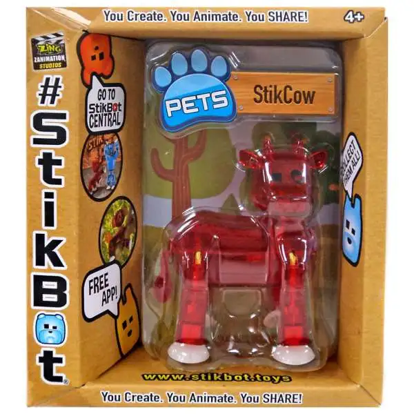 Stikbot Pets Series 2 StikCow Figure [Red]