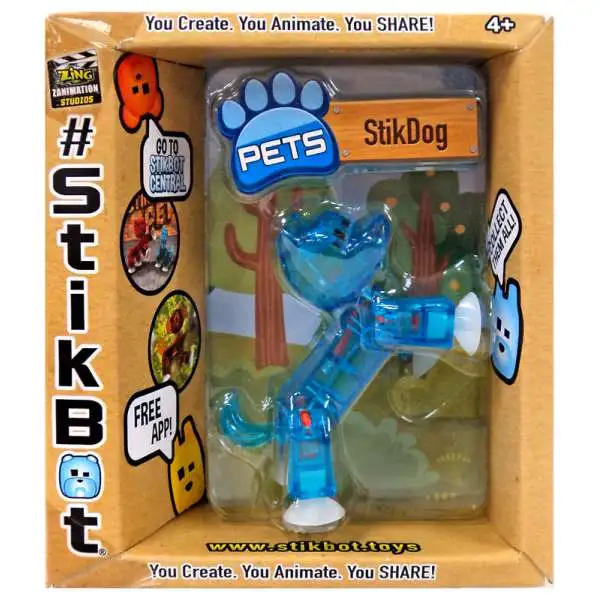 Stikbot Pets Series 1 StikDog Figure [Blue]