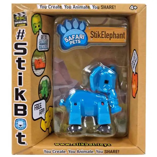 Stikbot Safari Pets StikElephant Figure [Solid Blue]