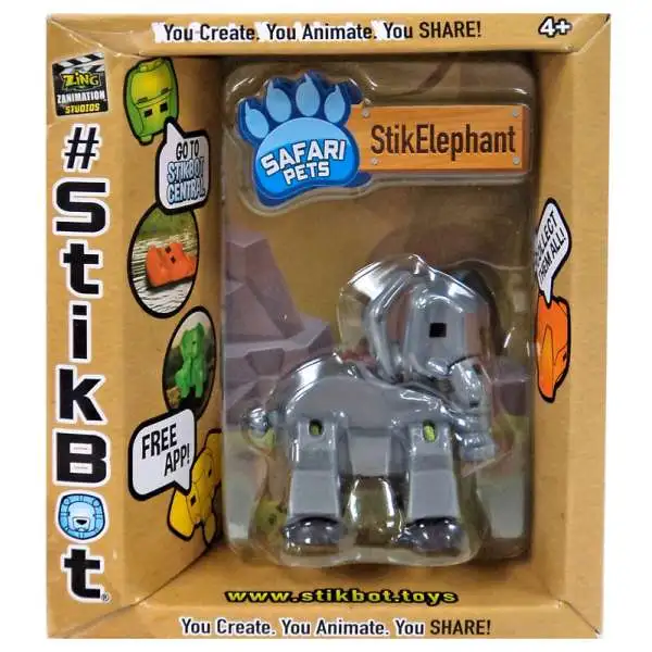 Stikbot Safari Pets StikElephant Figure [Solid Gray]