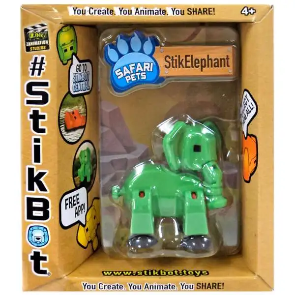 Stikbot Safari Pets StikElephant Figure [Solid Green]