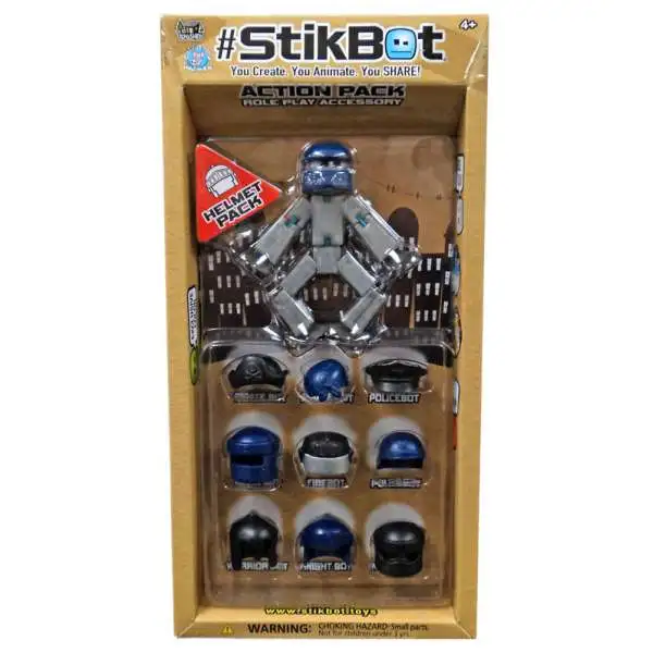 Stikbot Green Head & Torso with Blue Overalls Figure