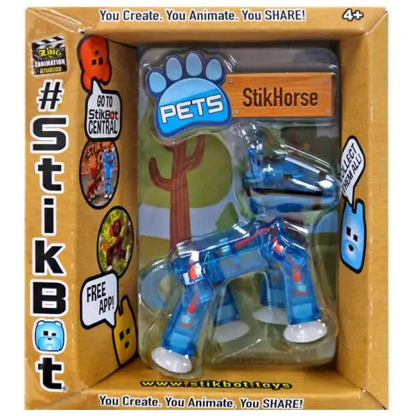 Stikbot Pets Series 2 StikHorse Figure [Blue]