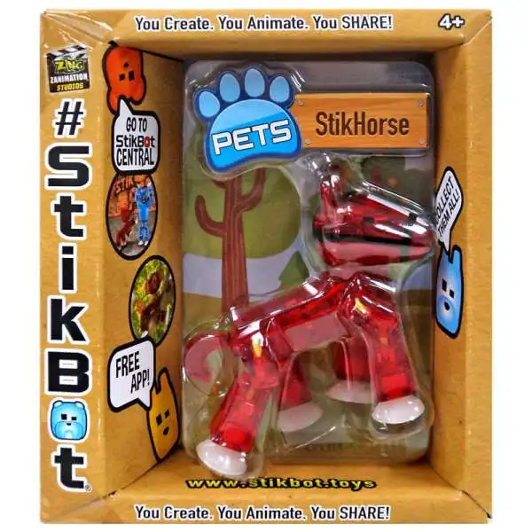 Stikbot Pets Series 2 StikHorse Figure [Red]