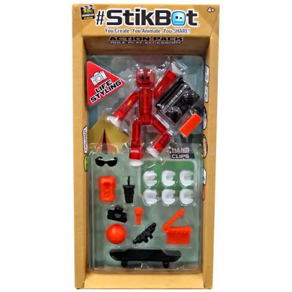 Stikbot Action Pack Life Styling Role Play Accessory Set [Red & Black]