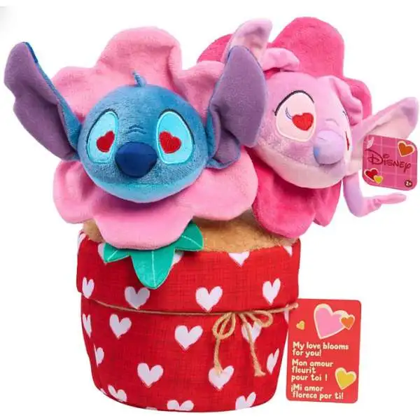 Disney 2026 Valentine's Day Stitch & Angel Exclusive Potted Plush