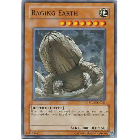 YuGiOh GX Trading Card Game Strike of Neos Common Raging Earth STON-EN027