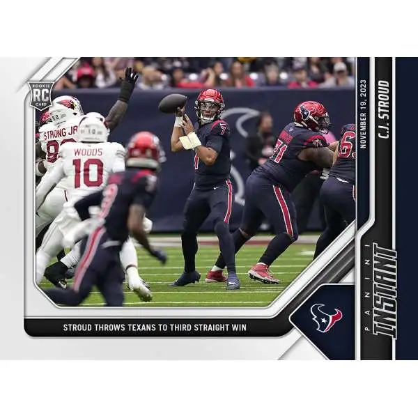 NFL 2023 Panini Instant Football CJ Stroud #55 [Rookie, Throws Texans to Third Straight Win]