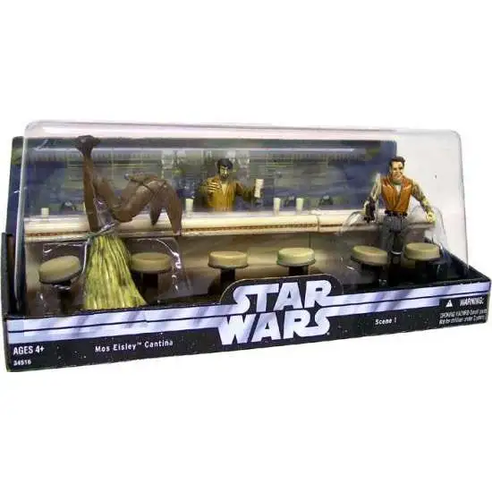 Star Wars A New Hope Cinema Scenes Mos Eisley Cantina Exclusive Action Figure Set [Scene 1]